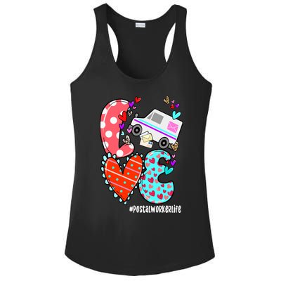 Love Postal Worker Life Leopard Heart ValentineS Day Gifts Ladies PosiCharge Competitor Racerback Tank