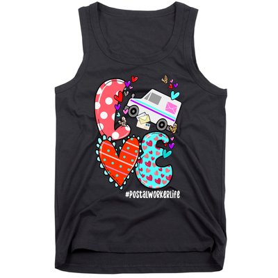 Love Postal Worker Life Leopard Heart ValentineS Day Gifts Tank Top