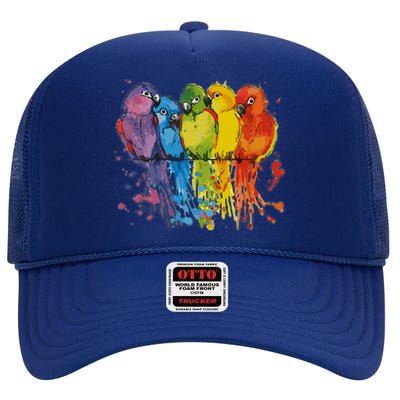 Love Parrot Wo Parrot Lovers High Crown Mesh Back Trucker Hat