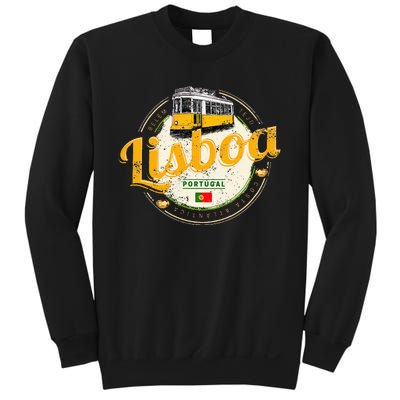 Lisbon Portugal With Retro Tram Vintage Souvenir Sweatshirt