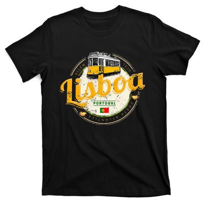 Lisbon Portugal With Retro Tram Vintage Souvenir T-Shirt