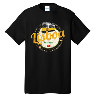 Lisbon Portugal With Retro Tram Vintage Souvenir Tall T-Shirt