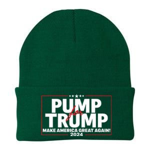 Lil Pump Wearing Pump For Trump America Great Again 2024 Knit Cap Winter Beanie