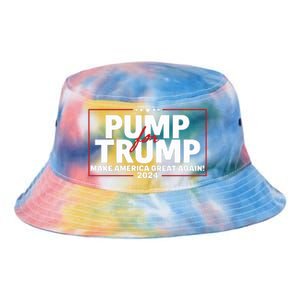 Lil Pump Wearing Pump For Trump America Great Again 2024 Tie Dye Newport Bucket Hat