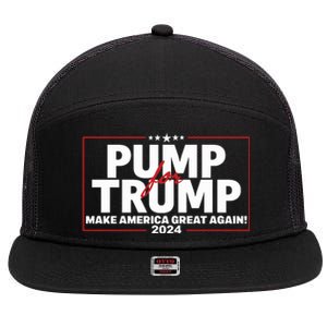 Lil Pump Wearing Pump For Trump America Great Again 2024 7 Panel Mesh Trucker Snapback Hat