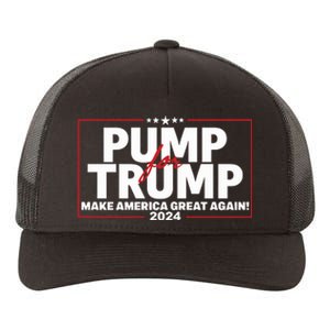 Lil Pump Wearing Pump For Trump America Great Again 2024 Yupoong Adult 5-Panel Trucker Hat