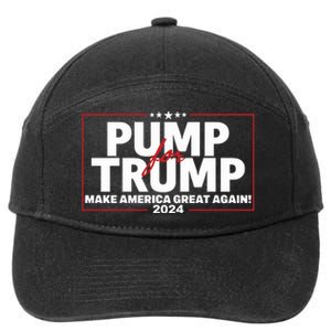 Lil Pump Wearing Pump For Trump America Great Again 2024 7-Panel Snapback Hat