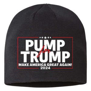 Lil Pump Wearing Pump For Trump America Great Again 2024 Sustainable Beanie