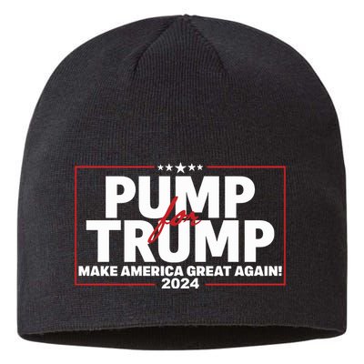 Lil Pump Wearing Pump For Trump America Great Again 2024 Sustainable Beanie