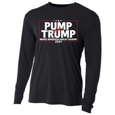 Lil Pump Wearing Pump For Trump America Great Again 2024 Cooling Performance Long Sleeve Crew