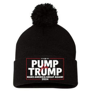 Lil Pump Wearing Pump For Trump America Great Again 2024 Pom Pom 12in Knit Beanie