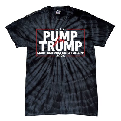 Lil Pump Wearing Pump For Trump America Great Again 2024 Tie-Dye T-Shirt