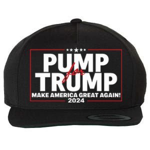 Lil Pump Wearing Pump For Trump America Great Again 2024 Wool Snapback Cap