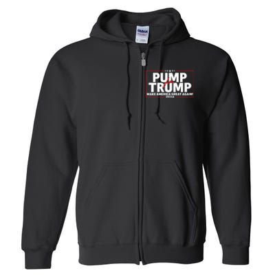 Lil Pump Wearing Pump For Trump America Great Again 2024 Full Zip Hoodie