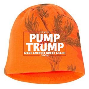 Lil Pump Wearing Pump For Trump America Great Again 2024 Kati - Camo Knit Beanie