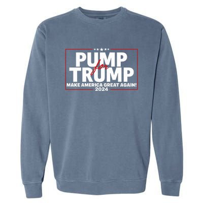 Lil Pump Wearing Pump For Trump America Great Again 2024 Garment-Dyed Sweatshirt