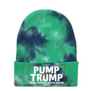 Lil Pump Wearing Pump For Trump America Great Again 2024 Tie Dye 12in Knit Beanie