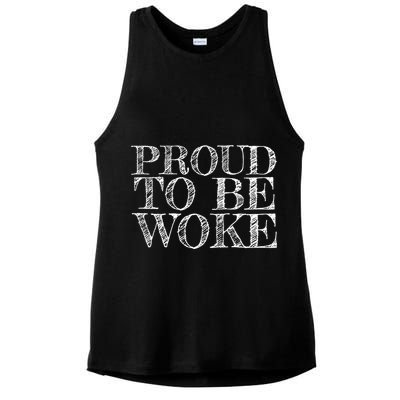 Leftist Politically Well Informed Socialist Proud To Be Woke Gift Ladies PosiCharge Tri-Blend Wicking Tank