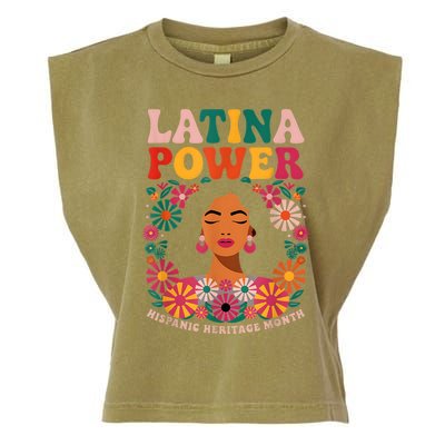 Latina Power Women Hispanic Heritage Month Flowers Garment-Dyed Women's Muscle Tee