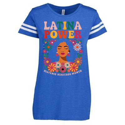 Latina Power Women Hispanic Heritage Month Flowers Enza Ladies Jersey Football T-Shirt