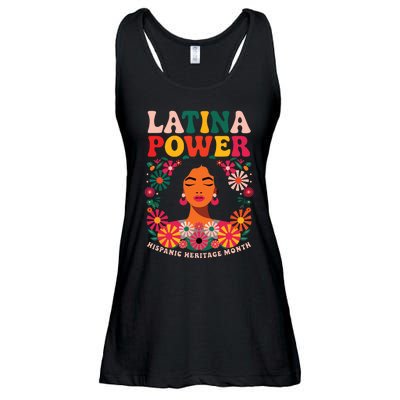 Latina Power Women Hispanic Heritage Month Flowers Ladies Essential Flowy Tank