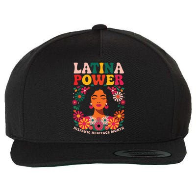 Latina Power Women Hispanic Heritage Month Flowers Wool Snapback Cap