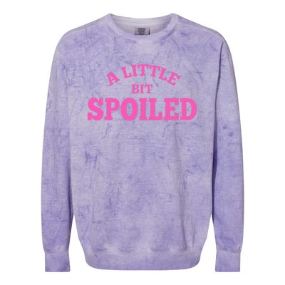 Light Pink Women A Little Bit Spoiled Colorblast Crewneck Sweatshirt