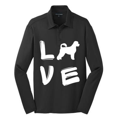 Love Portuguese Water Dog Great Gift Silk Touch Performance Long Sleeve Polo