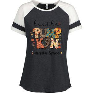 Little Pumpkin With A Lot Of Spice Clipart Halloween Enza Ladies Jersey Colorblock Tee