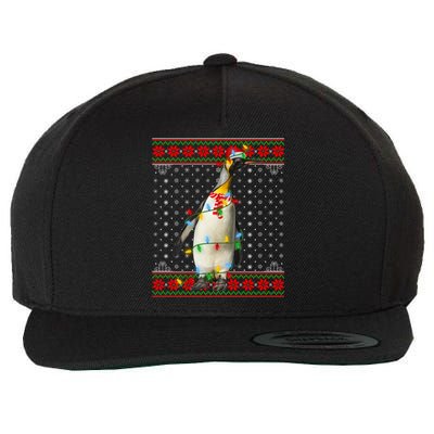 Lighting Penguin Xmas Ugly Sweater Santa Penguin Christmas Funny Gift Wool Snapback Cap