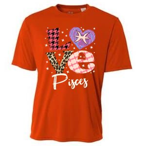 Love Pisces Zodiac Sign And Love Heart Funny Gift Cooling Performance Crew T-Shirt