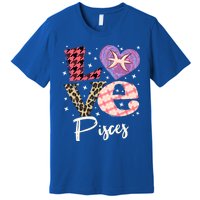 Love Pisces Zodiac Sign And Love Heart Funny Gift Premium T-Shirt