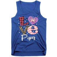 Love Pisces Zodiac Sign And Love Heart Funny Gift Tank Top