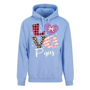 Love Pisces Zodiac Sign And Love Heart Funny Gift Unisex Surf Hoodie