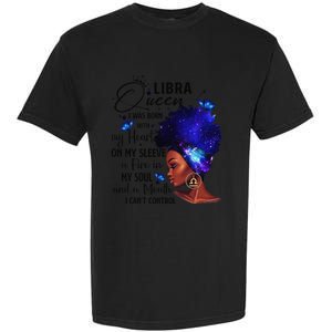 Libra Queen Afro Melanin Birthday Gift For Black Wo Garment-Dyed Heavyweight T-Shirt