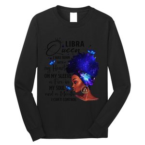 Libra Queen Afro Melanin Birthday Gift For Black Wo Long Sleeve Shirt