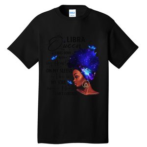 Libra Queen Afro Melanin Birthday Gift For Black Wo Tall T-Shirt