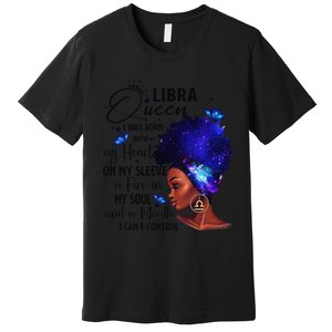 Libra Queen Afro Melanin Birthday Gift For Black Wo Premium T-Shirt