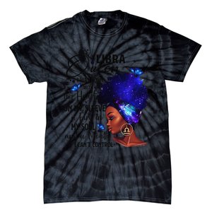 Libra Queen Afro Melanin Birthday Gift For Black Wo Tie-Dye T-Shirt