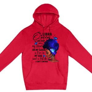 Libra Queen Afro Melanin Birthday Gift For Black Wo Premium Pullover Hoodie