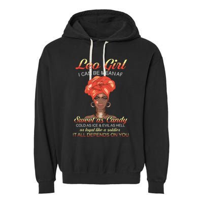 Leo Queens Are Born In Leo Garment-Dyed Fleece Hoodie