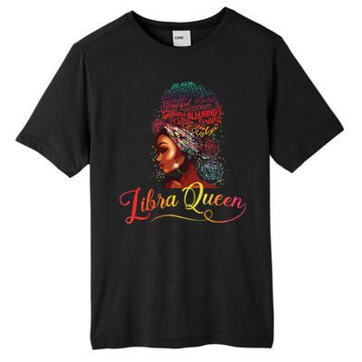 Libra Queen Afro Women September October Melanin Birthday Tall Fusion ChromaSoft Performance T-Shirt