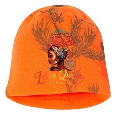 Libra Queen Afro Women September October Melanin Birthday Kati - Camo Knit Beanie