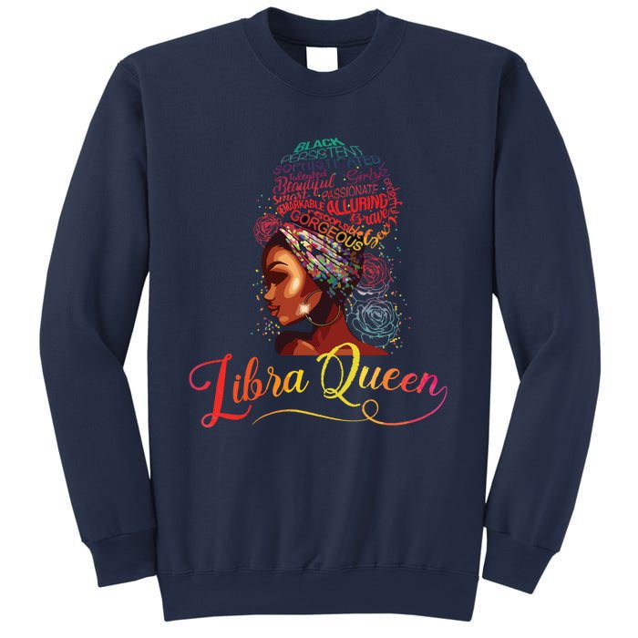 Libra Queen Afro Women September October Melanin Birthday Sweatshirt