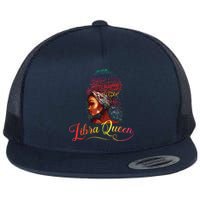 Libra Queen Afro Women September October Melanin Birthday Flat Bill Trucker Hat