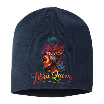 Libra Queen Afro Women September October Melanin Birthday Sustainable Beanie