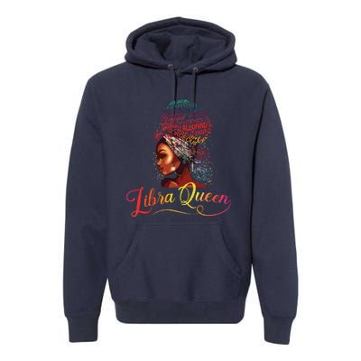 Libra Queen Afro Women September October Melanin Birthday Premium Hoodie