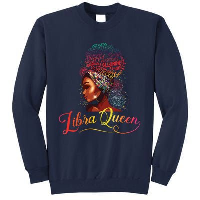 Libra Queen Afro Women September October Melanin Birthday Tall Sweatshirt