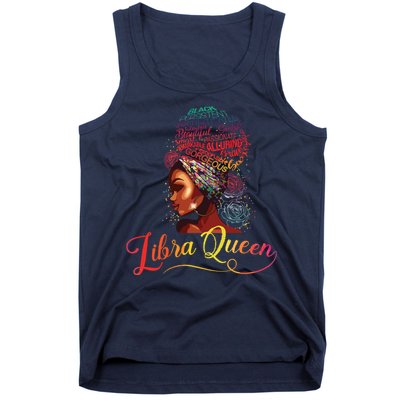 Libra Queen Afro Women September October Melanin Birthday Tank Top