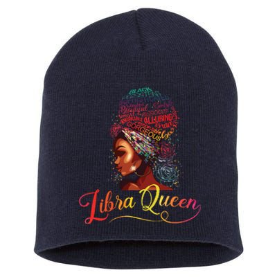 Libra Queen Afro Women September October Melanin Birthday Short Acrylic Beanie